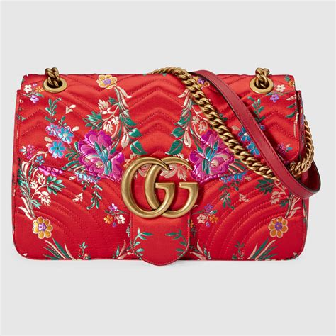 gg marmont floral jacquard shoulder bag replica|gucci marmont bag real.